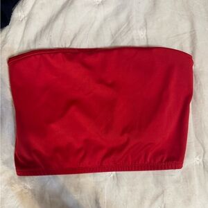 Red Strapless Top